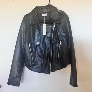 Blu Ivy faux leather moto jacket small